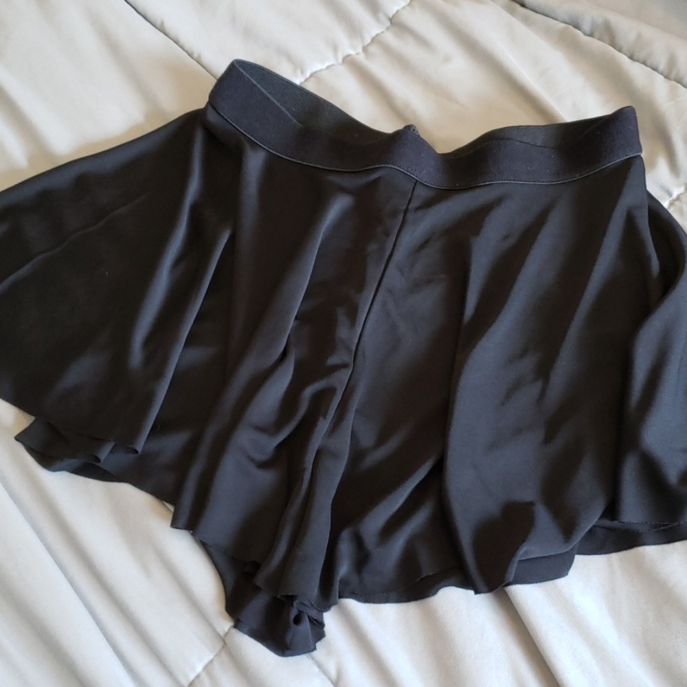 Black shorts-looks like a skirt on